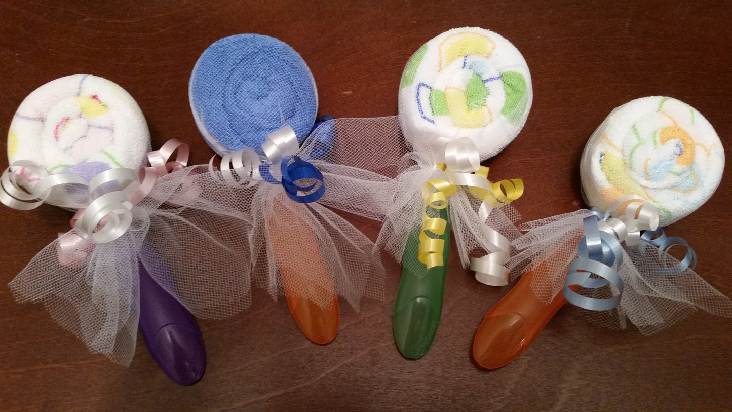 Diaper Cake Washcloth - Lollipop Favors