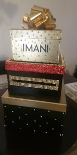 Money Cardbox Centerpiece - Gold Bling