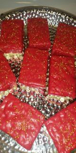 Rice Krispie Treats - Chocolate Covered/Dipped (Red & Gold)