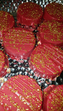 Load image into Gallery viewer, Oreo Cookies - Chocolate Covered/Dipped (Red &amp; Gold)
