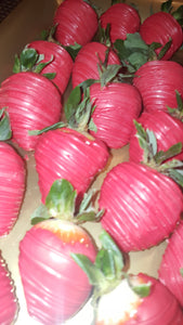 Strawberries - Chocolate Covered/Dipped (Red w/Red Drizzle)