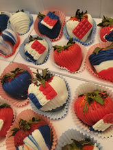 Load image into Gallery viewer, Strawberries - Chocolate Covered/Dipped Gourmet Box 4th of July
