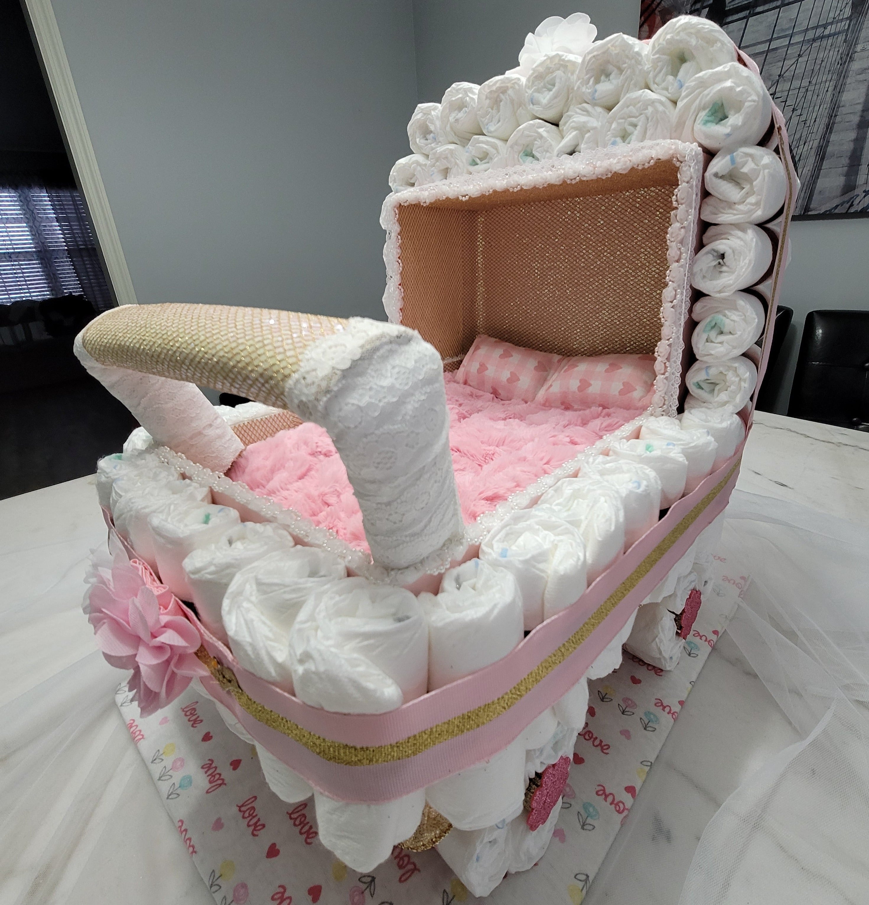 diaper stroller for baby shower Diaper Cake