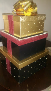 Money Cardbox Centerpiece - Gold Bling