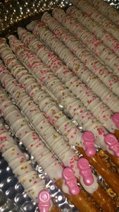 Pretzel Rods - Chocolate Covered/Dipped (Baby Shower)