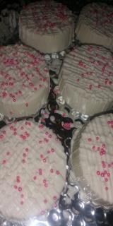 Oreo Cookies - Chocolate Covered/Dipped (Baby Shower Pink & White)