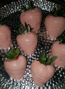 Strawberries - Chocolate Covered/Dipped (Pink w/ Pink Drizzle)