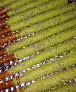 Pretzel Rods - Chocolate Covered/Dipped (Lime Green)