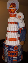 Load image into Gallery viewer, Diaper Cake - Basketball theme (with Hanging Baby)
