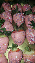 Load image into Gallery viewer, Strawberries - Chocolate Covered/Dipped (Pink w/ variety Sprinkles)
