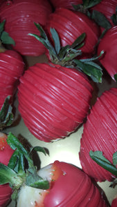 Strawberries - Chocolate Covered/Dipped (Red w/Red Drizzle)