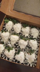 Strawberries - Chocolate Covered/Dipped Gourmet Box - Coconut