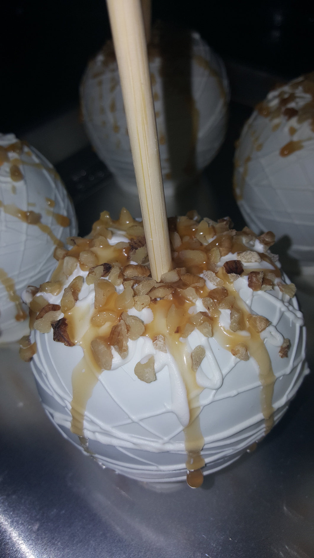 Apples - Chocolate Covered/Dipped (White, Caramel & Chopped Walnuts)