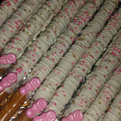 Pretzel Rods - Chocolate Covered/Dipped (Baby Shower)