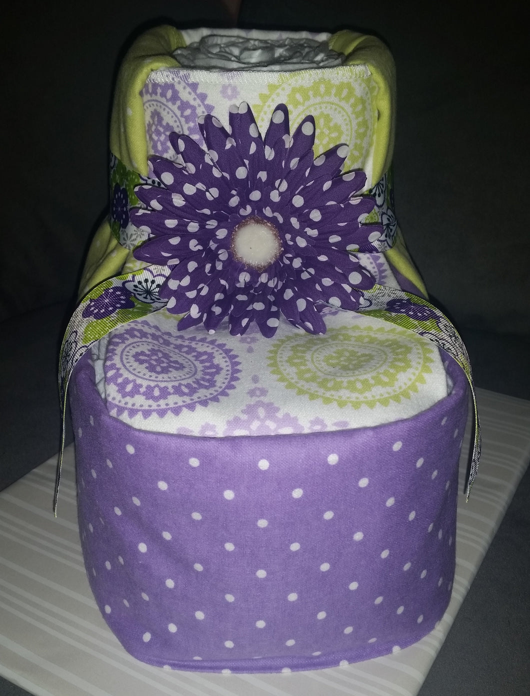 Diaper Cake - Baby Booties (Purple)