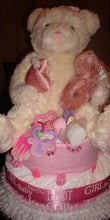 Load image into Gallery viewer, Diaper Cake - Pink Teddy (Girl)
