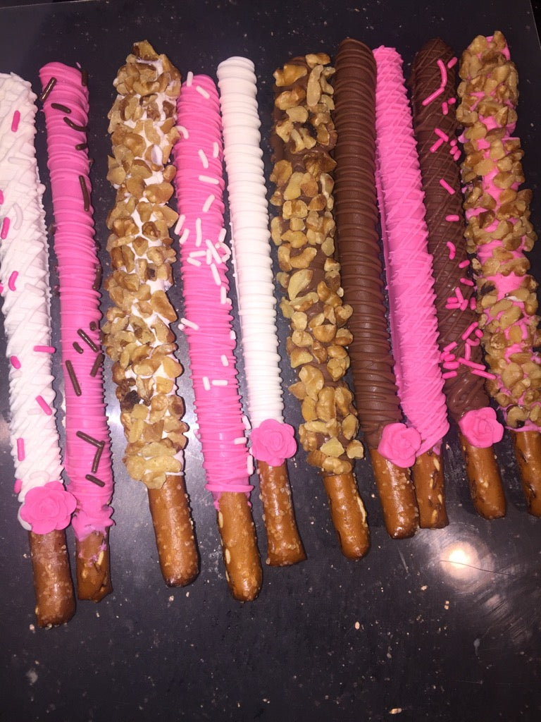 Pretzel Rods - Chocolate Covered/Dipped (Breast Cancer)