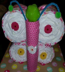 Diaper Cake Girl - Pink Butterfly