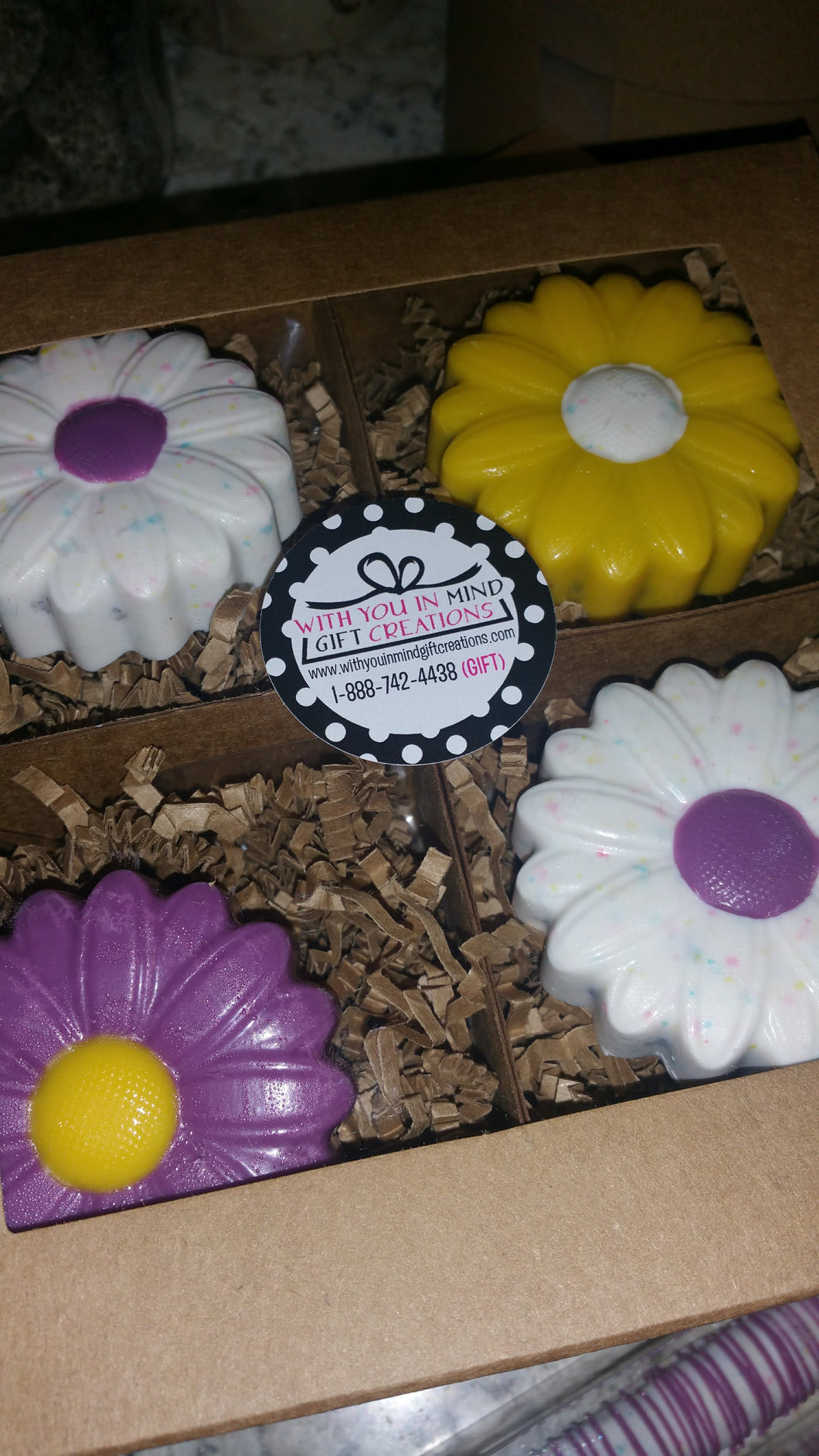 Oreo Cookies - Chocolate Covered/Dipped - 4 pc Box (Daisy Sunflower)